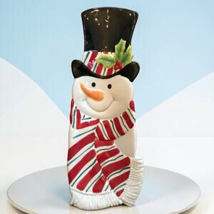 Fitz and Floyd Essentials Snack Therapy Snowman Canape or Hanging Plate IOB